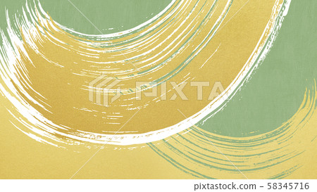 背景，日式，日式，日式，日式紙，金葉，波浪刷，綠色 58345716