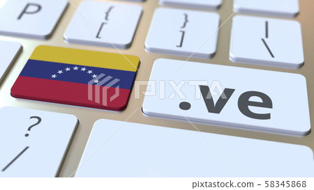 Venezuelan domain .ve and flag of Venezuela on the buttons on the computer keyboard. National Venezuelan domain .ve and flag of Venezuela on the buttons on the computer keyboard. National 58345868