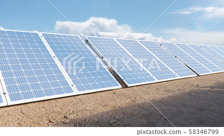 Solar panels. Alternative energy. Renewable energy concept. Ecological, clean energy. Photovoltaic 58346799