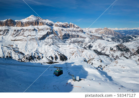 Ski resort in Dolomites, Italy 58347127