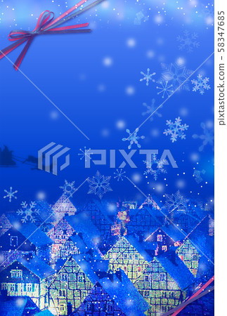 聖誕賀卡在白雪皚皚的小鎮C-3明信片大小 聖誕賀卡在白雪皚皚的小鎮C-3明信片大小 58347685