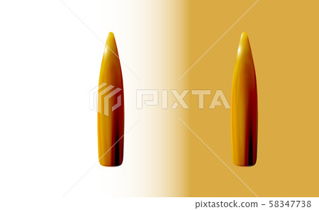 Two isolated gold bullets Kalashnikov or rifle, 3d Two isolated gold bullets Kalashnikov or rifle, 3d 58347738