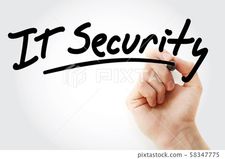 Hand writing IT Security with marker Hand writing IT Security with marker 58347775