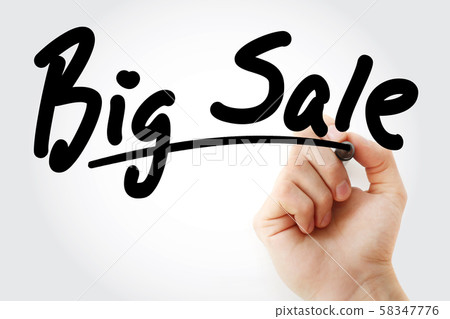 Hand writing BIG SALE with marker Hand writing BIG SALE with marker 58347776