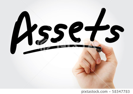 Hand writing Assets with marker Hand writing Assets with marker 58347783