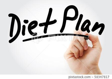 Hand writing Diet Plan with marker Hand writing Diet Plan with marker 58347817
