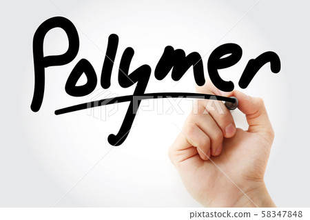 Hand writing Polymer with marker Hand writing Polymer with marker 58347848