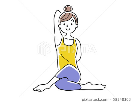 插圖素材：女人，瑜伽，姿勢 58348303
