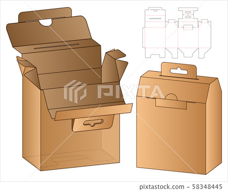 Box packaging die cut template design. 3d mock-up Box packaging die cut template design. 3d mock-up 58348445