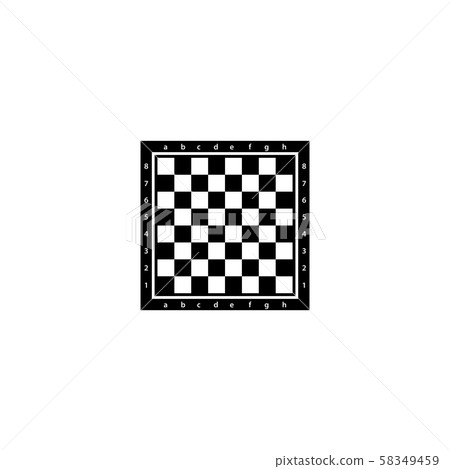 Web icon. Chess board black on white background 58349459