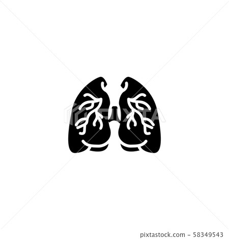 Web icon. Lungs. vector illustration black on white background Web icon. Lungs. vector illustration black on white background 58349543