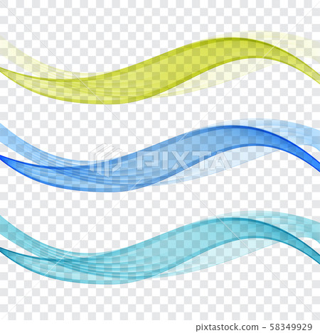Set of abstract blue and green waves. Set of abstract blue and green waves. 58349929