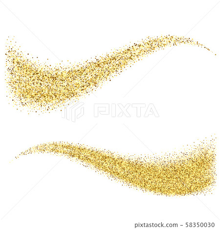 Abstract Golden particles glittering on a white... - Stock Illustration ...