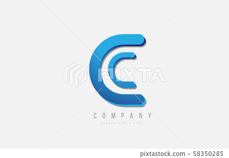 3d line blue c letter logo alphabet for icon - Stock Illustration ...