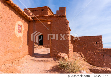 Streets in The fortified town of Ait ben Haddou near Ouarzazate on the edge of the sahara desert in Streets in The fortified town of Ait ben Haddou near Ouarzazate on the edge of the sahara desert in 58351166