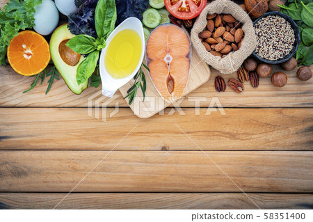 Ketogenic low carbs diet concept. Ingredients for 58351400