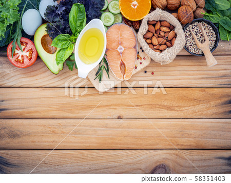 Ketogenic low carbs diet concept. Ingredients for Ketogenic low carbs diet concept. Ingredients for 58351403