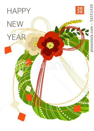 New Year's card postcard template 2020 child year 58351439