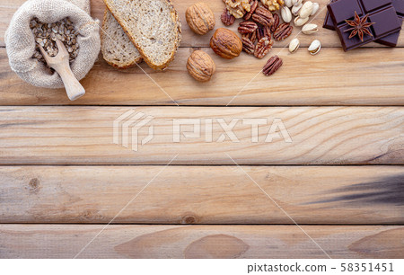 Ingredients for the healthy foods selection. The Ingredients for the healthy foods selection. The 58351451
