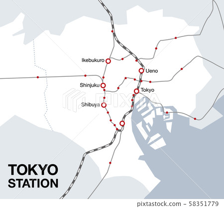 Tokyo 23 wards map map illustration map material Tokyo 23 wards map map illustration map material 58351779