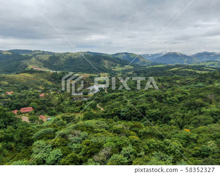 Aerial view tropical mountain Monte Alegre do Sul Aerial view tropical mountain Monte Alegre do Sul 58352327