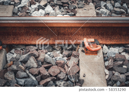 Rail brackets or fasteners.Vintage color concept 58353290