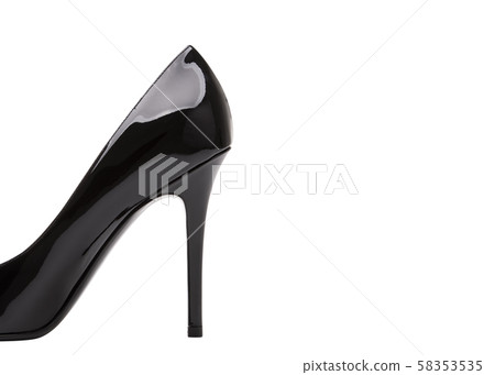 High heel beautiful female shoes on a white 58353535