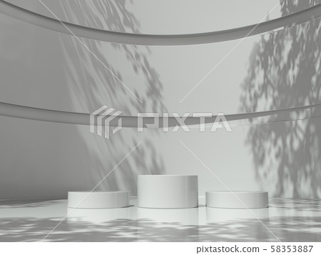Pedestal for display,Platform for design,Blank product stand in Empty room with Tree shadow on the wall .3D rendering. Pedestal for display,Platform for design,Blank product stand in Empty room with Tree shadow on the wall .3D rendering. 58353887