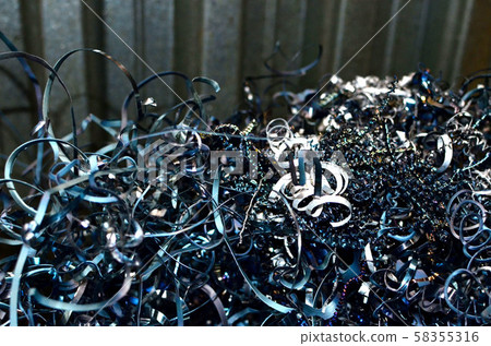 Steel scrap materials recycling. Aluminum chip Steel scrap materials recycling. Aluminum chip 58355316