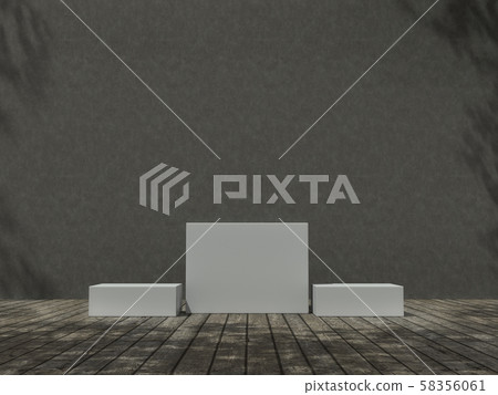 Pedestal for display,Platform for design,Blank product stand in Empty room with Tree shadow on the wall .3D rendering. Pedestal for display,Platform for design,Blank product stand in Empty room with Tree shadow on the wall .3D rendering. 58356061