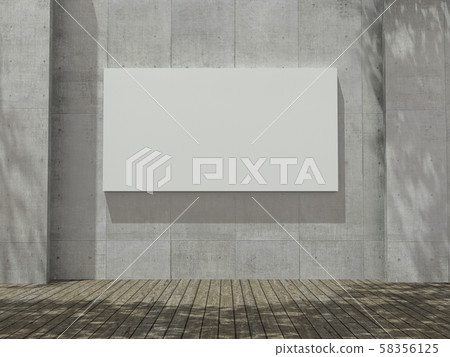 frame in Empty room with Tree shadow on the wall .3D rendering. frame in Empty room with Tree shadow on the wall .3D rendering. 58356125