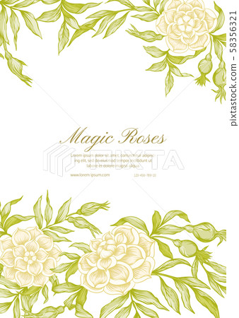Roses Template for wedding invitation. Roses Template for wedding invitation. 58356321