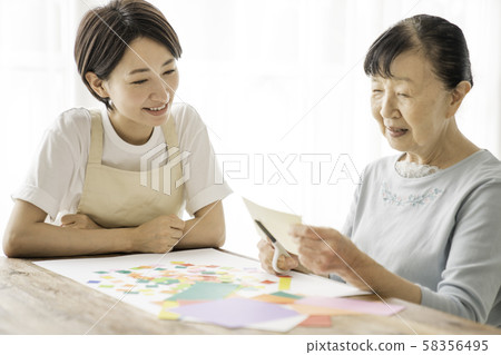 Rehabilitation Origami Senior Woman Rehabilitation Origami Senior Woman 58356495