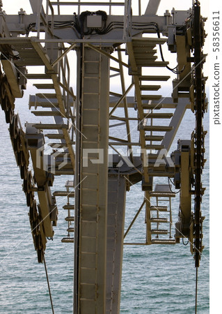 Cableway in the mountains over the Mediterranean Sea in the north of Israel in Rosh HaNikra 58356611