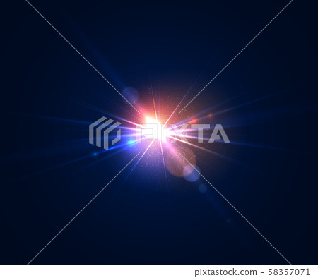 Glowing lens flare. Glare light effects with bokeh 58357071