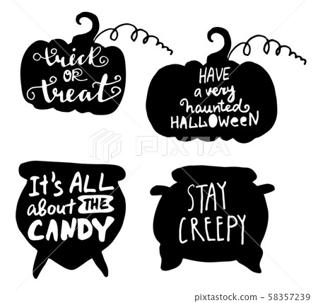 Happy halloween. Hand drawn creative calligraphy Happy halloween. Hand drawn creative calligraphy 58357239