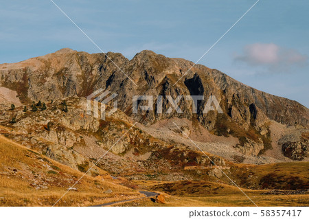Beautiful mountain peak landscape in the Alps at sunset. 58357417