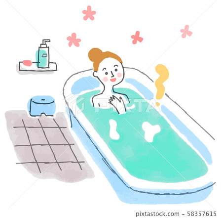 A woman taking a bath A woman taking a bath 58357615