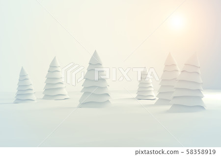 abstract white christmas tree isolated on white - Stock Illustration ...