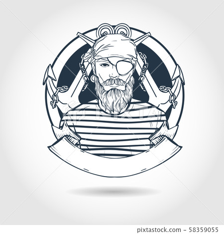 Sketch pirate face 58359055