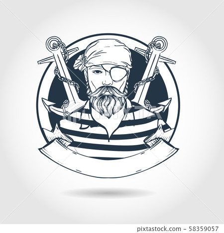 Sketch pirate face Sketch pirate face 58359057