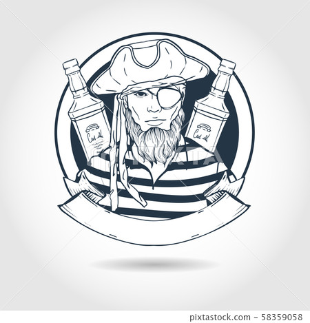 Sketch pirate face Sketch pirate face 58359058