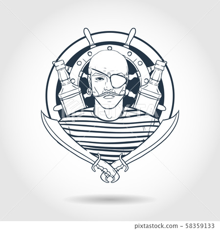 Sketch pirate face Sketch pirate face 58359133