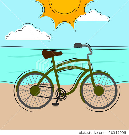 Bicycle over a sea landscape 58359906
