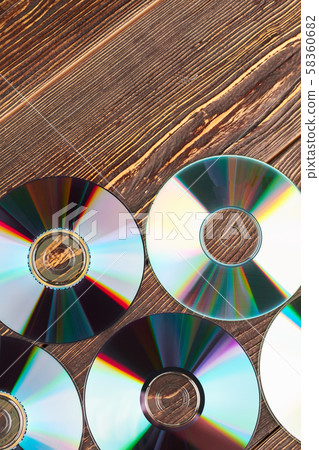 Background of colorful compact discs. Background of colorful compact discs. 58360682