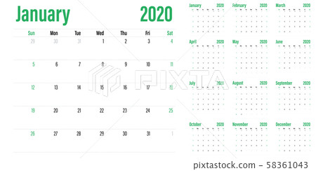 Calendar planner 2020 template vector illustration Calendar planner 2020 template vector illustration 58361043