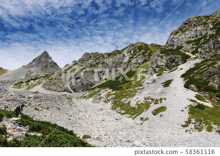 北阿爾卑斯山從芹澤山步道上眺望霞岳 58361116