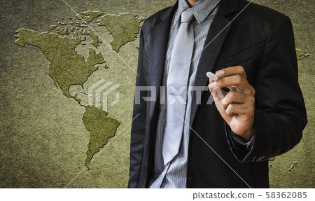 business man map world 58362085