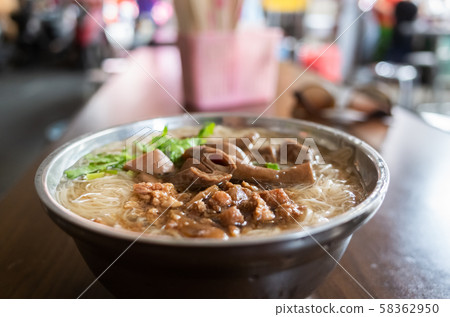 thin noodles with pork intestine thin noodles with pork intestine 58362950