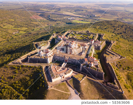 Aerial view of Nossa Senhora da Graca Fort, Elvas Aerial view of Nossa Senhora da Graca Fort, Elvas 58363606